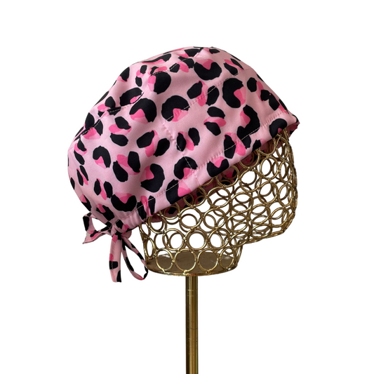 Gorro clínico ajustable - Animal print rosado